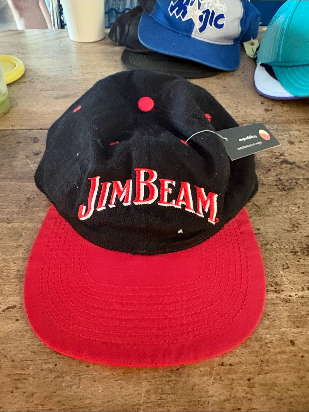 Kids Black and Red Logo Baseball Cap
